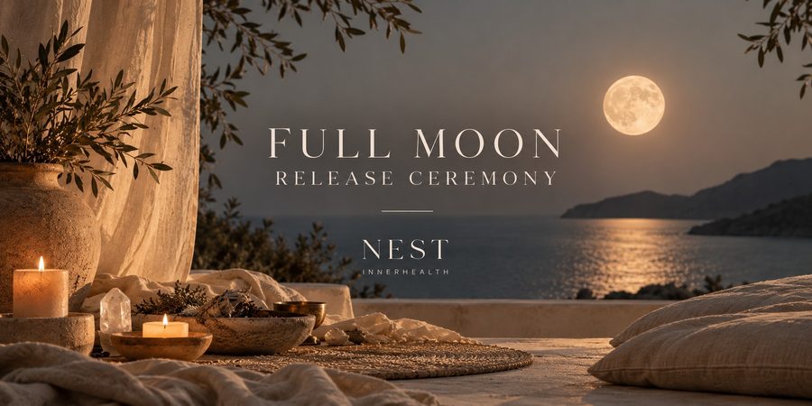 Promo-bild för ceremonin Full Moon Release hos NEST